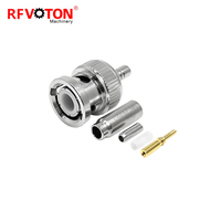 Connecteur BNC mâle à sertir pour câble coaxial RF Flex2, connecteurs en cuivre RF BNC en stock - Prix usine