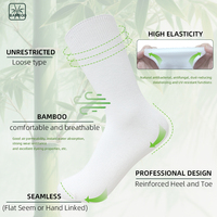 Personnalisable Doux Respirant Bambou Crew Diabète Chaussettes pour Hommes Femmes Organique Seamless Toe Organic Viscose Bottom pour les Jeunes
