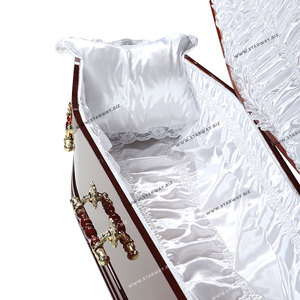 A3909 Fabricant chinois de fournitures funéraires, <span class=keywords><strong>prix</strong></span> de gros, cercueils et cercueils <span class=keywords><strong>en</strong></span> bois MDF style australien, satin de soie - Product Image 3