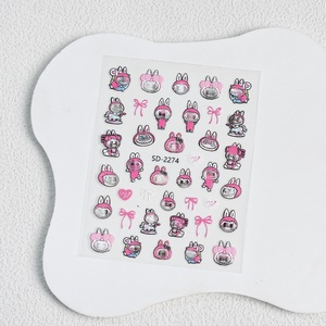 Niedlicher Charakter Nagel aufkleber Beliebte 5D Relief <span class=keywords><strong>Nail</strong></span> Art Aufkleber Dekoration - Product Image 4