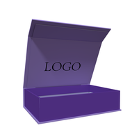 Nouvelle Boîte Cadeau de Luxe Réutilisable à Logo Personnalisé, Boîte d'Emballage Pliante en Carton Aimanté Kraft, Boîtes en Papier Violet