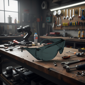 Gafas de Seguridad Truper LEN-SN con Lente de Mica Gris y Marco Completo de Policarbonato para Protección Contra el Polvo y los Escombros en Obras de Construcción - Product Image 2