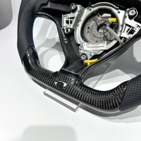 Volant sport en fibre de carbone brillant classique avec LED et palettes de changement de vitesse, entièrement en cuir, pour Volkswagen MK5 Golf 5 GTI B6 GT