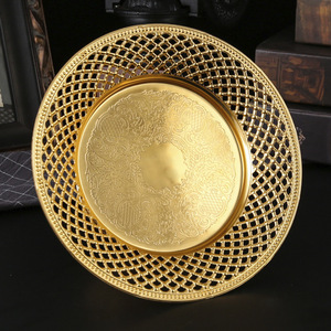 Vassoio di frutta e pasticceria in metallo alla moda stile europeo piccolo piatto per banchetti per decorazioni elettriche per feste di nozze domestiche - Product Image 3