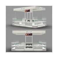 Personalizado al por menor de lujo collar de la joyería Set Vitrina Stand Gabinetes Bastidores MDF Encimera de vidrio con cajón para uso en tienda