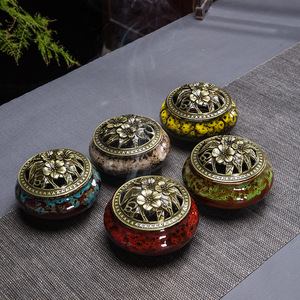 Porte-encens en céramique personnalisé pour la maison, brûleur d'encens à refoulement pour la décoration intérieure - Product Image 5