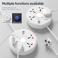 Cable de Extensión Universal con 4 Tomas de Corriente + 2 USB + 1 Tipo-C, Resistente al Fuego, 1.8m, Duradero, 10-13A, IP20, Enchufe UK, para Uso Internacional