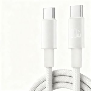 100w Data <b>Cable</b> Nylon Braided Data Transfer <b>Type</b> <b>c</b> to <b>Type</b> <b>c</b> <b>USB</b> <b>C</b> <b>Cable</b> Fast Charging Cord for Phones Laptop - Product Image 4