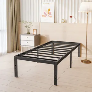 18 Inch Hoog Bed-Frame Geen Boxspring Nodig Eenvoudige Montage Onder Bed Opslag Geluidsvrije Matras-Fundering Ondersteuning Tot 2000 Pond