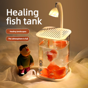 Pecera Súper Transparente Específica para Guppys - Popular Pecera Pequeña para Guppys - Pecera Rectangular Creativa para Plantas Acuáticas para Guppys - Product Image 5