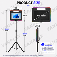 Cabina de Fotos Móvil con Pantalla Táctil de 15.6 Pulgadas, Compatible con Cámara DSLR, Trípode y Kiosco para Alquiler en Eventos y Estudios
