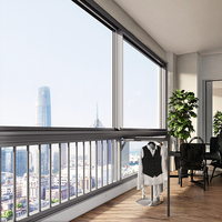 Vista extrema 140 vidrio templado balcón ventana corredera aleación de aluminio puerta ventana a prueba de viento Sistema de puente roto Puerta de ventana