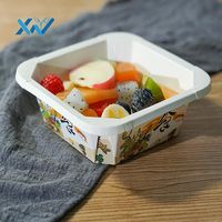 Récipient à salade en papier jetable carré à emporter boîte à lunch alimentaire