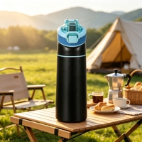 Nouvelle gourde isotherme en acier inoxydable anti-fuite avec paille intégrée, résistante au lave-vaisselle, idéale pour le bureau, cadeaux d'affaires, offre spéciale