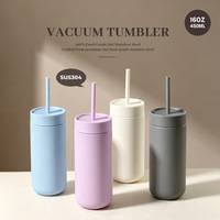 Gobelet isotherme en acier inoxydable 304 avec logo personnalisé, 450 ml, double paroi, mince, pour café, voyage, bureau, 6-12 heures