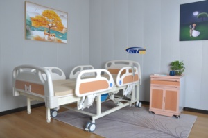 เตียงผู้ป่วยสำหรับใช้ในบ้านและโรงพยาบาล Ginee Medical รุ่น Heavy Duty โครงเหล็กเชื่อมด้วยระบบหุ่นยนต์ เคลือบ<span class=keywords><strong>ผง</strong></span>ป้องกันไฟฟ้าสถิต ล้อเบรกแบบเงียบ - Product Image 4