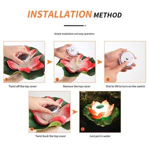 Lampada da esterno impermeabile a Led solare per esterni lampada multicolore RGB LED solare per laghetto con fiori di loto galleggiante per piscina da giardino - Product Image 5