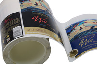Autocollants de transfert adhésifs personnalisés, papier couché de luxe, gaufrage à l'or, étiquettes de vin pour bouteilles