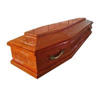 Ataúdes de Madera Maciza de Alto Brillo para Fallecidos con Herrajes y Detalles de Encaje Opcionales, Ataúdes Funerarios 100% de Madera Maciza