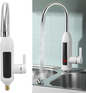Grifo de Cocina Eléctrico Moderno de un Solo Grifo con Calentamiento Instantáneo, Pantalla LED, Control Termostático y Construcción de Acero Inoxidable - Product Image 2