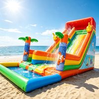 Toboggan aquatique gonflable pour enfants, usage commercial, PVC 0,55 mm, équipement de jeu aquatique extérieur pour maternelle