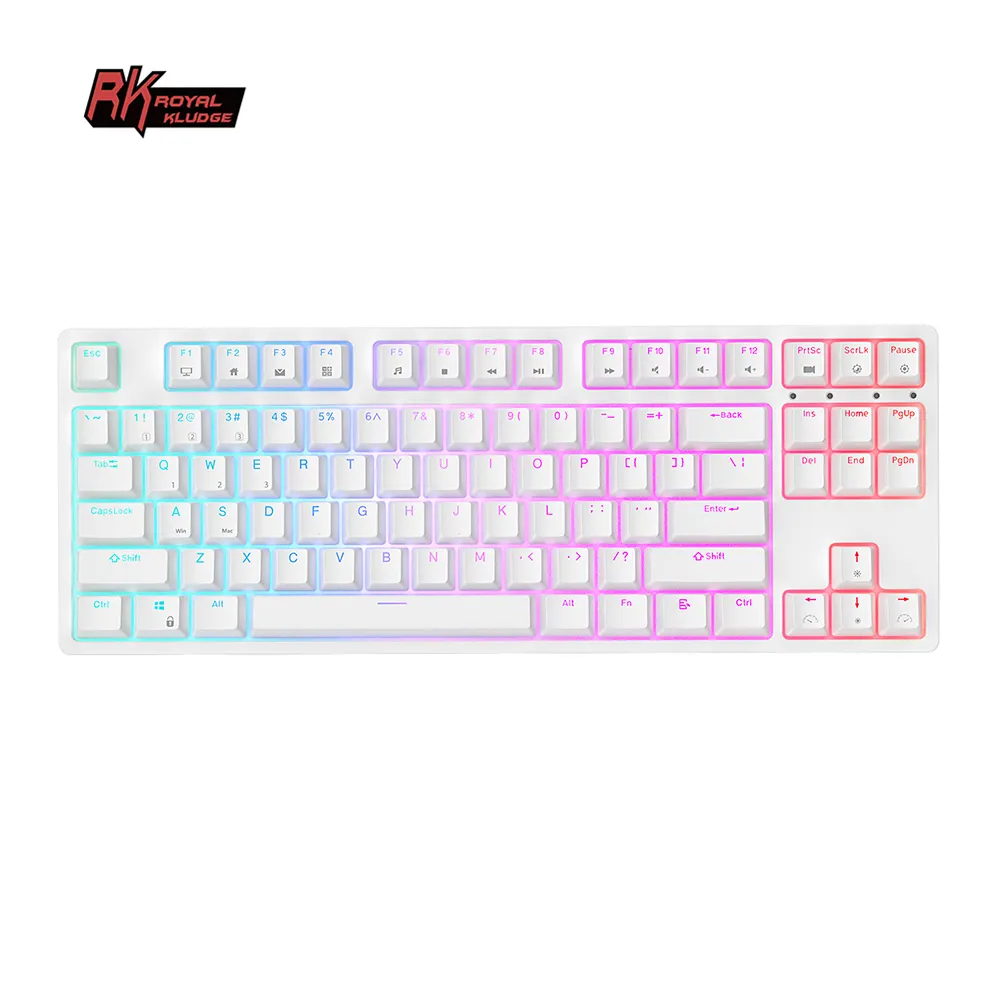 Royal Kludge Rk87 rgb toetsenbord gaming tkl mini teclado inalambrico spanish white mechanical keyboard
