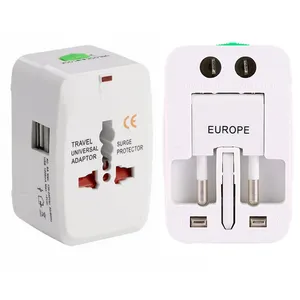 Wholesale cheapest 3 Pin UK Electrical Brass Multi USB Port Adapter Universal Travel Adapter with retail box