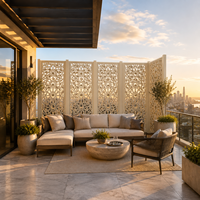 Panneaux de séparation décoratifs pour balcon extérieur, écran d'intimité pour terrasse d'appartement, composite WPC imperméable, fournisseur en gros