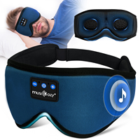 Masque oculaire 3D stéréo anti-lumière avec Bluetooth 5.4, doux et respirant, avec écouteurs sans fil pour la sieste et le sommeil