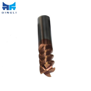 Fresa de carburo de tungsteno HRC55 de 150 mm de longitud, 4 filos, con revestimiento de bronce TiAlN para trabajar metales - Product Image 2