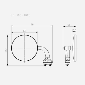 SF-QC-005 New Phổ Thép Không Gỉ 4 "Cổ Điển Peep Gương Cửa Cạnh <span class=keywords><strong>Chrome</strong></span> Cho Xe Cổ Điển Bên Trái Bên Phải Đường Phố - Product Image 5