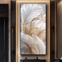 Peinture murale en porcelaine cristalline 3D, design moderne, feuille beige dorée, décoration de la maison, salon, art mural
