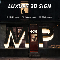 Lettres 3D personnalisées de luxe rétroéclairées, panneau en PVC avec capteur de lumière, étanche IP65 pour bureau, salon de coiffure, boutique