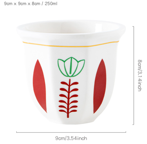 Juego de Tazas de Café Árabe de Porcelana Premium con Diseños Florales Geométricos Sutiles, Apto para Lavavajillas y Microondas, para Amantes del Café y Fiestas - Product Image 5