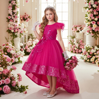 Robe de demoiselle d'honneur de style européen, robes scintillantes pour grandes filles pour anniversaire, robe de mariée longue pour fille