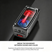 Haut-parleur de karaoké actif professionnel avec entrée guitare RCA, matrice de réglage des basses et des aigus, affichage LED sans fil TWS pour fêtes et scènes