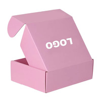 Boîtes d'emballage pliables personnalisées rose pastel - Contenants rigides de luxe en carton pour vêtements, chaussettes et sous-vêtements