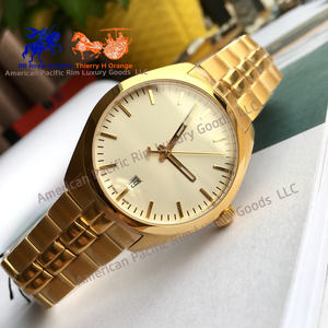 5A qualité haut de gamme luxe doux Couple trois broches montre à Quartz bracelet en acier inoxydable calendrier pointeur saphir cristal 30m - Product Image 3