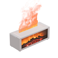 Diffuseur d'arômes USB en plastique pour bureau, humidificateur d'huiles essentielles avec télécommande, simulation de flamme de cheminée, ultrasonique, grand format, pour la maison