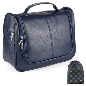 Customize PU Leather Hanging men's Toiletry Bag Wash Bag | Large | Toiletries Bag Organiser Travel bag