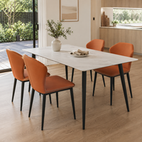 Ensemble de table à manger moderne avec plateau en céramique et structure en métal, meubles de salle à manger pour la maison, le restaurant, l'appartement