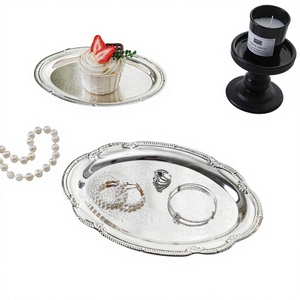 Metal Small <strong>Tray</strong> High-End Retro European Style Oval Shape Jewelry Ornament <strong>Storage</strong> Shooting Prop Display Aromatherapy <strong>Tray</strong> - Product Image 1