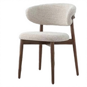 Modern Contemporary Style Restaurant Furniture Fabric Seat Solid Wood <b>Dining</b> <b>Chair</b> Solid Curved Back Comfortable <b>Chair</b> - Product Image 3