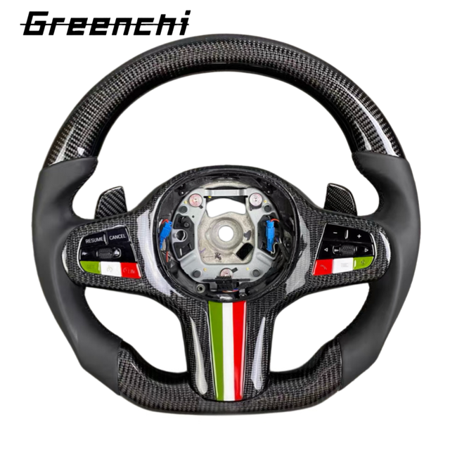 Carbon Fiber Leather Racing Steering Wheel for G20 G22 3/4 Series Custom Flat Bottom Sport with Customizable Colors