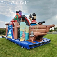 Château gonflable commercial en forme de navire pirate, toboggan gonflable extérieur en forme de galion, aire de jeux gonflable pour la location événementielle