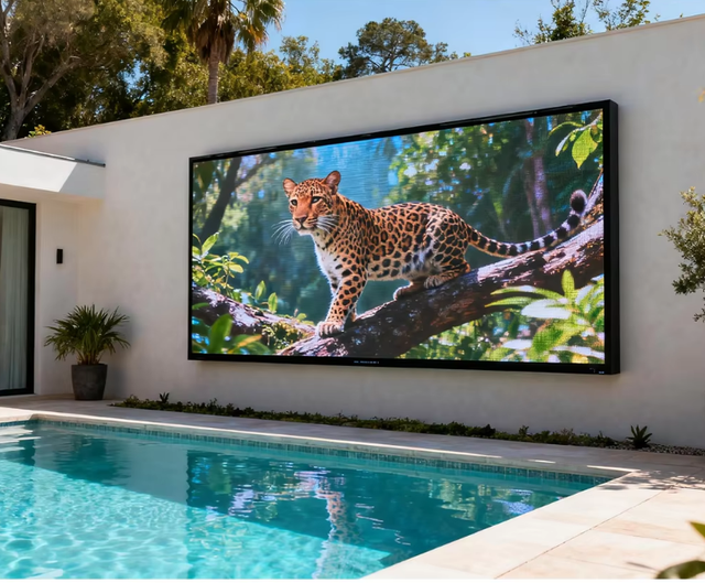 High-End Outdoor Swimming Pool LED TV IP66 Waterproof 4K Resolution Sunlight Readable 4500-10000 Nits Full Color 16-Bit Color