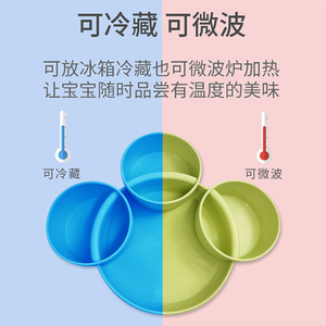 Silicone Dinner Plate With Compartments Bpa Free Food Grade For Infant Feeding 0 12 Months - Product Image 5
