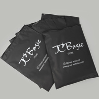 Emballage en plastique givré mat d'impression personnalisée écologique biodégradable sac à fermeture éclair noir Poly pour vêtement vêtements T-Shirt