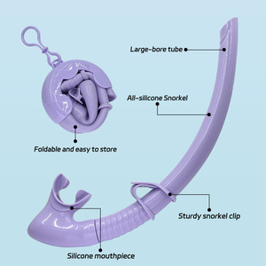 Tube de <span class=keywords><strong>plongée</strong></span> pliable et coloré en silicone souple pour la <span class=keywords><strong>plongée</strong></span> libre, tube respiratoire sous-marin flexible - Product Image 1