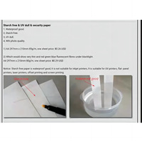 Papier sans amidon format A4, 80 grammes, 85 grammes, bonne résistance à l'eau, finition mate avec fibres UV, papier de sécurité sans amidon